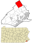 Delaware County Pennsylvania incorporated and unincorporated areas Radnor highlighted